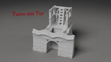 Mauerset 1 - Turm mit Tor
